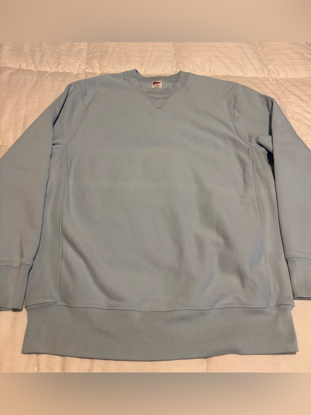 Vintage J.Crew Blank Heavyweight Light Blue Crewneck Sweatshirt Size Large